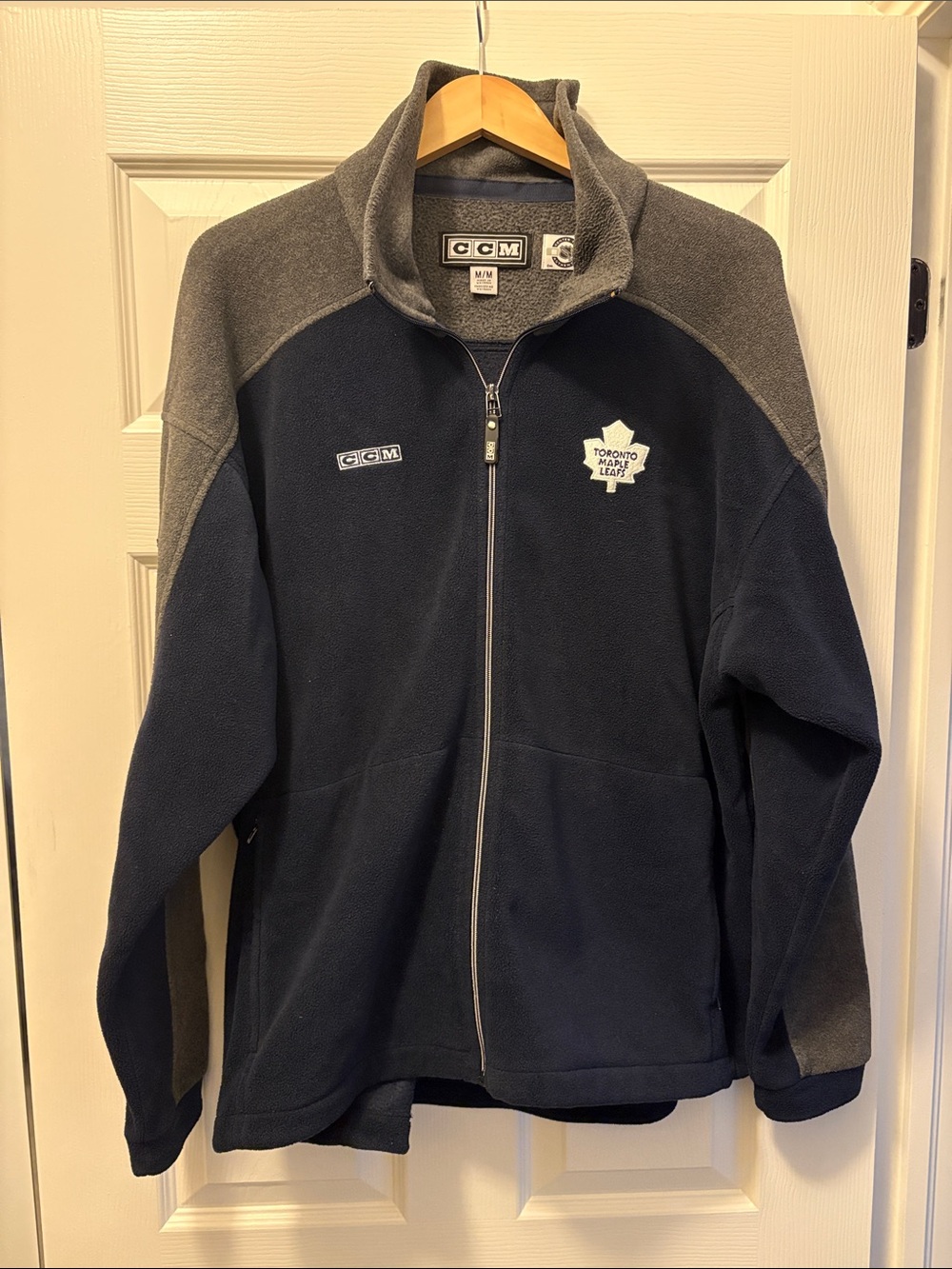 CCM Navy and Gray Full-Zip Team Fleece Jacket